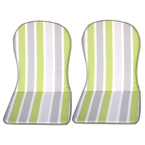 Cojínes para sillas con respaldo alto de rayas verdes y grises, 2 unidades, PRODUCTO ECONÓMICO ALCAMPO.