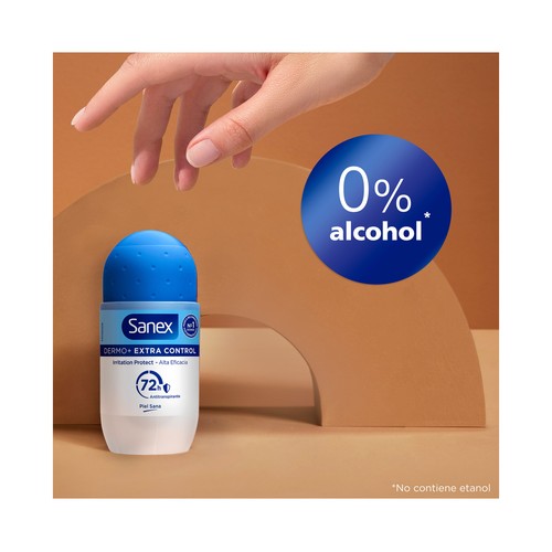 SANEX Dermo+ extra control Desodorante roll on para mujer antitranspirante hasta 72 horas 50 ml.