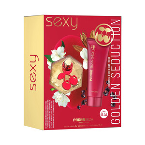 Imagen de PACHA Sexy golden seduction Estuche para mujer con colonia y loción corporal.
