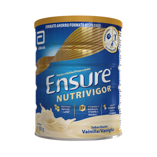 ENSURE Nutrivigor Complemento nutricional que mejora nuestra calidad y salud muscular con sabor a vainilla 850 g.