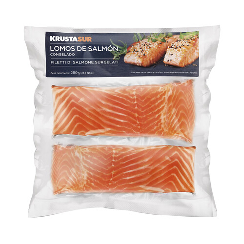 KRUSTASUR Lomos de salmón sin piel, congelados KRUSTASUR 2 x 125 g.