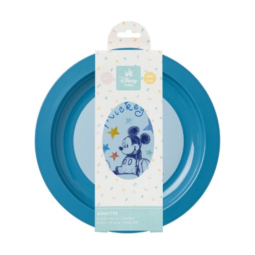 Plato plano azul, MICKEY MOUSE.