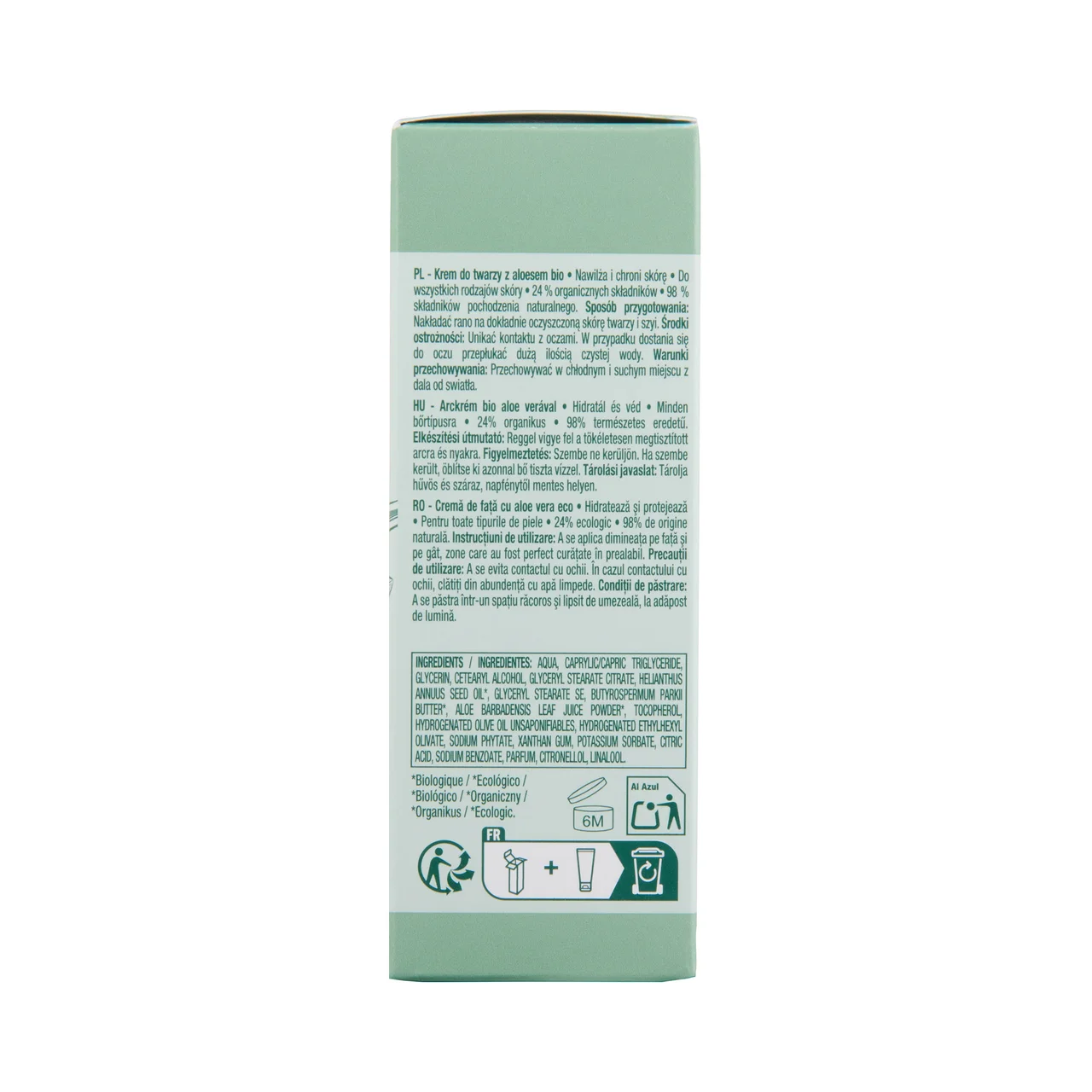 COSMIA Bio Crema facial hidratante con aloe vera ecológico para todo tipo de pieles 50 ml.