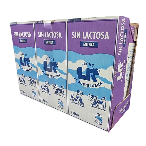L.R. Leche entera de vaca, sin lactosa 6 x 1l.