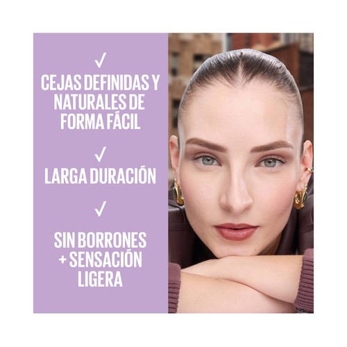 MAYBELLINE Quick shaper tono 06 Deep brown Lápiz moldeador de cejas con acabado natural.