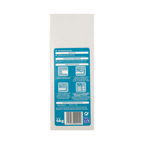 PRODUCTO ALCAMPO Arena hiperabsorbente para gatos PRODUCTO ALCAMPO 4 kg.
