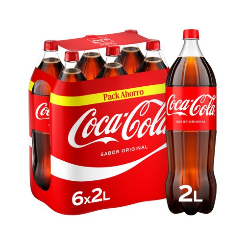 COCA COLA Refresco de cola sabor original pack de 6 uds x 2 l.