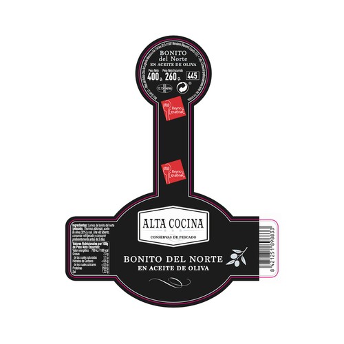 ALTA COCINA Bonito del norte en aceite de oliva frasco de 270 g.