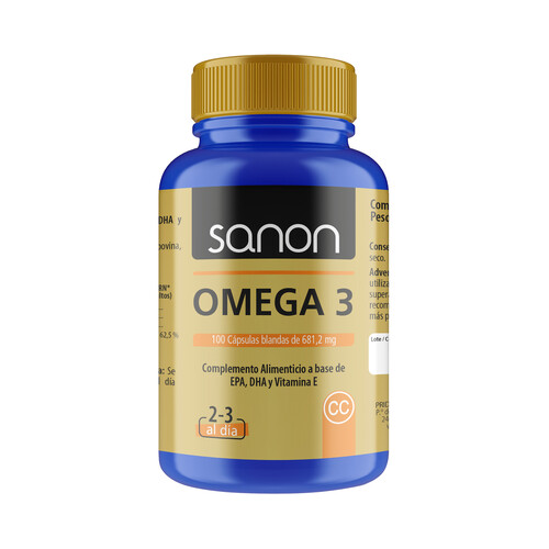 SANON Complemento alimenticio a base de EPA, DHA y vitamina E 100 comprimidos.