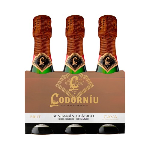 CODORNIU Cava extra brut ecológico, elaborado segun el método tradicional benjamin 3 x 20 cl.