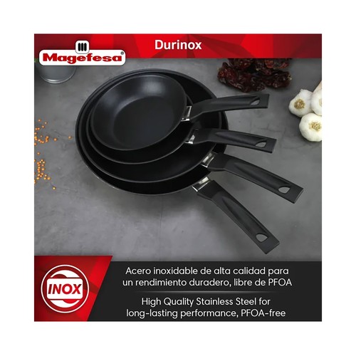 Sartén Pir Inox de 18 cm, de acero inoxidable especial para inducción, MAGEFESA