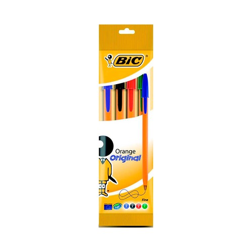 4 bolígrafos BIC Naranja.