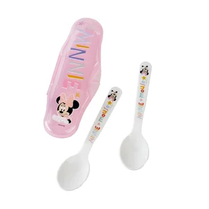 Lote de 2 cucharas de viaje de color rosa, MINNIE MOUSE.