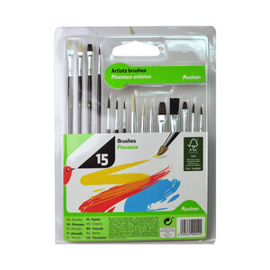 Imagen de 15 Pinceles redondos de pelo de pony surtidos,