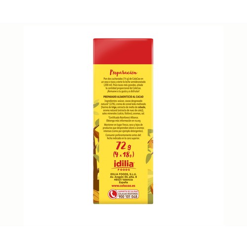 COLACAO Cacao soluble en sobres 4 uds 72 g