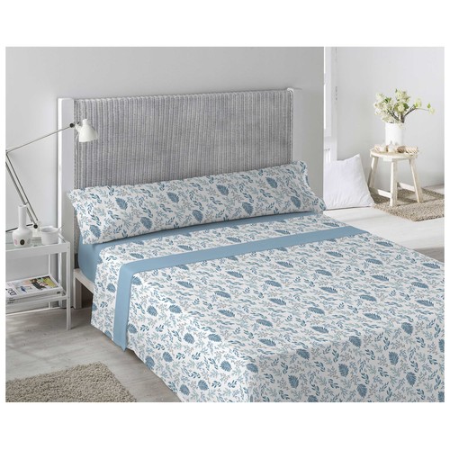 Juego sábanas para cama de 90 coralina poliéster, Innova Home Plus Alari azul. INNOVA HOME