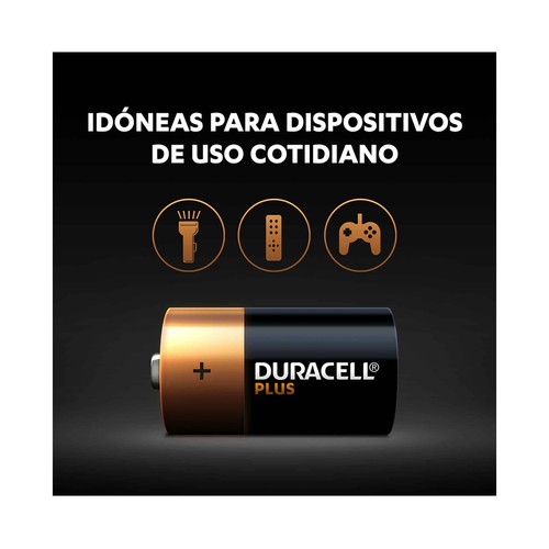 Pack de 2 pilas alcalinas C, LR14, 1,5V, DURACELL Plus.