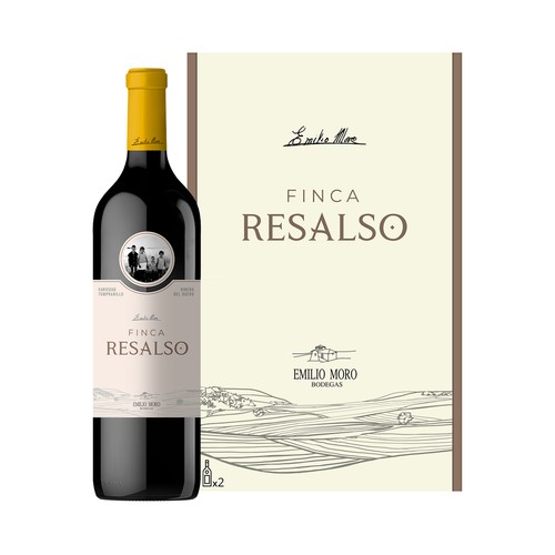 FINCA RESALSO de Emilio Moro Estuche con 2 botellas de vino tinto roble con D.O. Ribera del Duero.