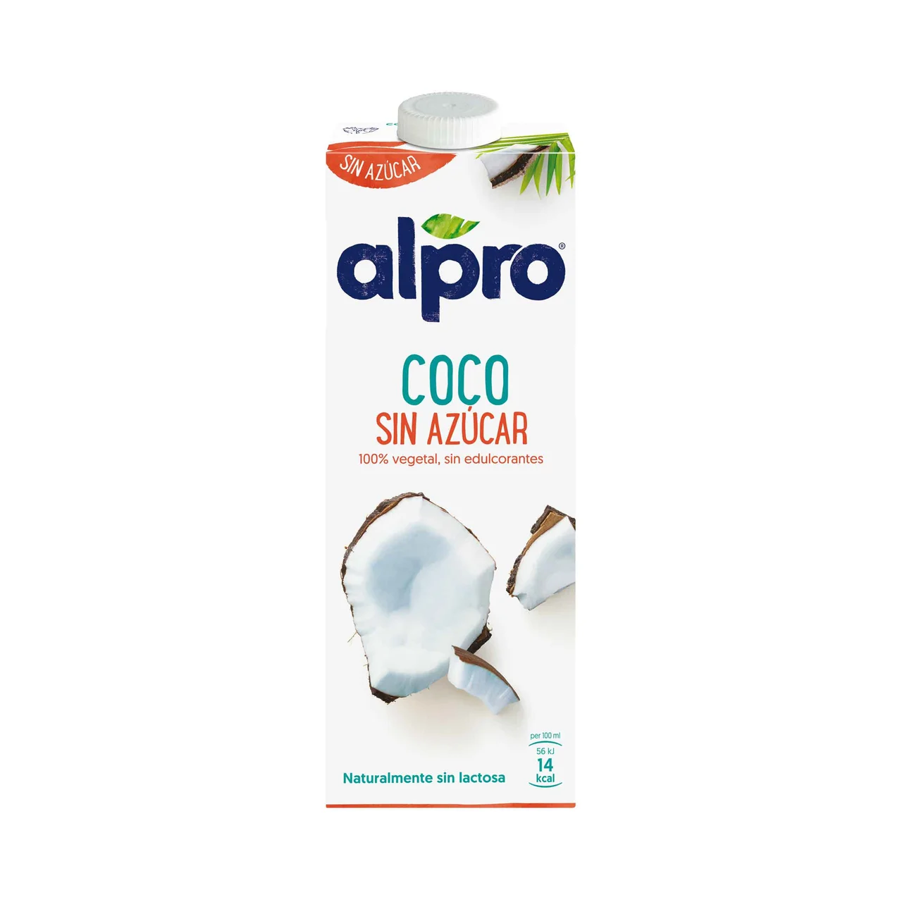 Bebida de coco 100% vegetal, sin azúcar ni edulcorantes 1 l.