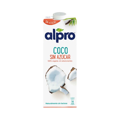 ALPRO Bebida de coco 100% vegetal, sin azúcar ni edulcorantes 1 l.