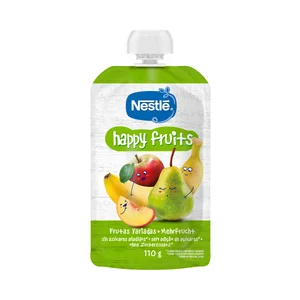 NESTLÉ Happy fruits Bolsita de fruta variada (plátano, pera, manzana y naranja), a partir de los 12 meses 110 g.