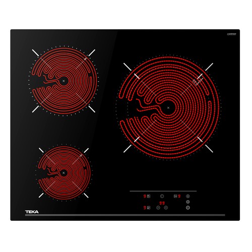 Placa vitrocerámica radiante TEKA TB 6315, potencia 5400W, 3 zonas de cocción, A:60cm.