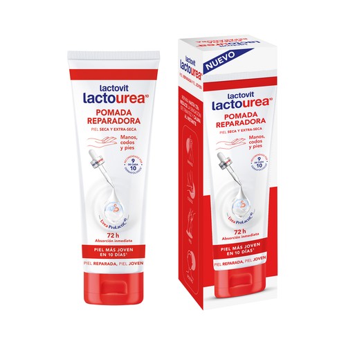 LACTOVIT Lactourea Crema reparadora de manos, codos y pies, para pieles secas y extra secas 75 ml.
