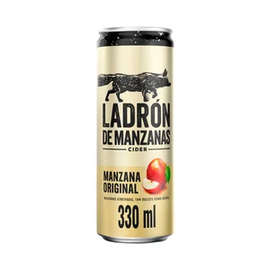 LADRÓN DE MANZANAS Cider de manzanas dulces y ácidas lata 33 cl.