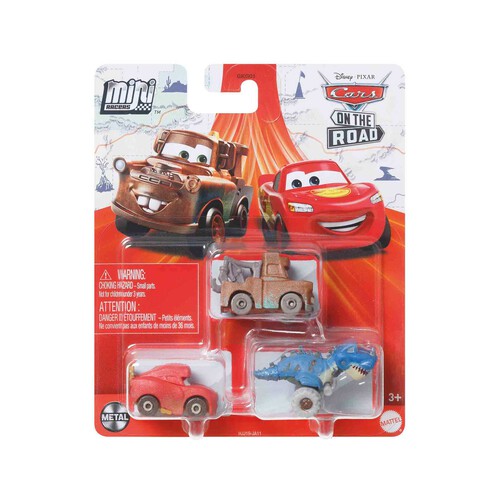 DISNEY Cars Pack de 3 mini vehículos (modelos surtidos), coches de juguete niños +3 años (MATTEL GKG01)