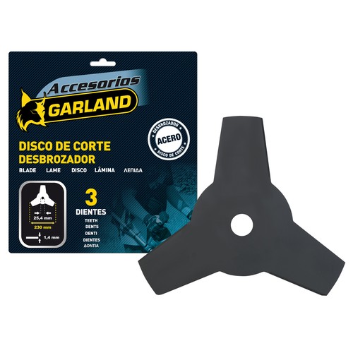 Disco de Corte 3 dientes desbrozadora 255 mm, GARLAND