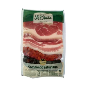 Compango Asturiano (Morcilla y chorizo asturiano, panceta salada y lacón salado) LA BRAÑA 500 g.