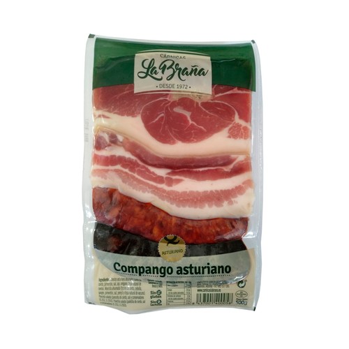 Compango Asturiano (Morcilla y chorizo asturiano, panceta salada y lacón salado) LA BRAÑA 500 g.