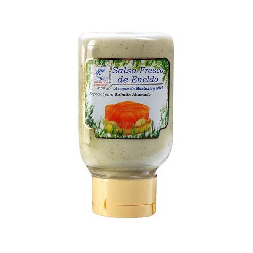 AHUMADOS DOMINGUEZ Salsa fresca de eneldo al toque de mostaza y miel AHUMADOS DOMINGUEZ 178 g.
