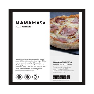 Pizza congelada de jamón cocido extra y mozarella 410 g.