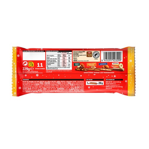 NESTLÉ Turrón relleno cremoso y galleta Dinosaur 231 g.