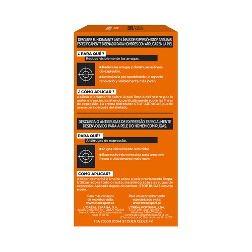 L´ORÉAL MEN EXPERT Crema hidratante anti-líneas de expresión L"ORÉAL MEN EXPERT Stop arrugas 50 ml.