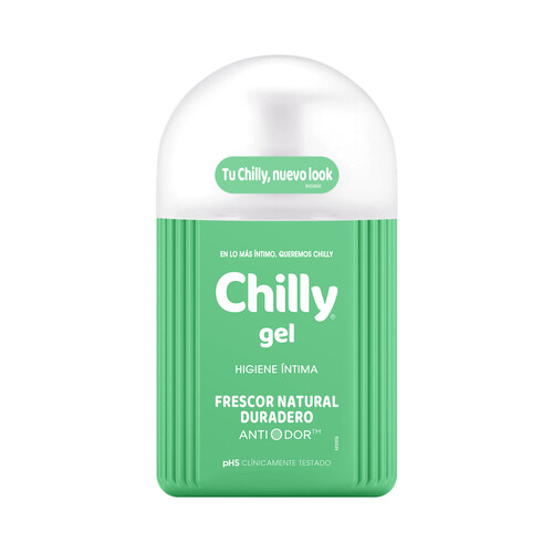 CHILLY Gel de higiene íntima con pH5 y fórmula fresca antilolor CHILLY 250 ml.