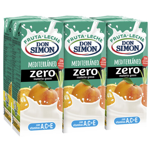 DON SIMON Bebida de leche y zumo de frutas mediterraneas DON SIMON Funciona max 6 x 200 ml.