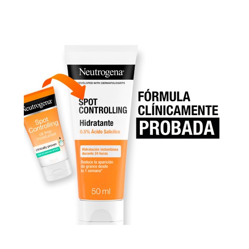 NEUTRÓGENA Clear & defend Crema hidratante facial con ácido salicílico, para piel propensa al ácne 50 ml.