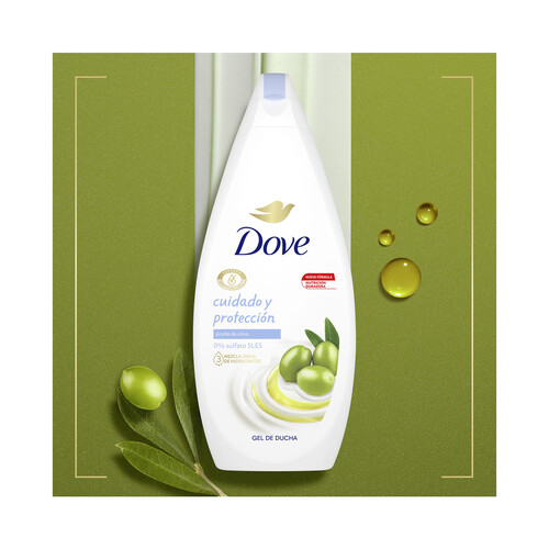 Gel de baño o ducha con 1/4 de crema hidratante DOVE Cuidado y protección 750 ml.