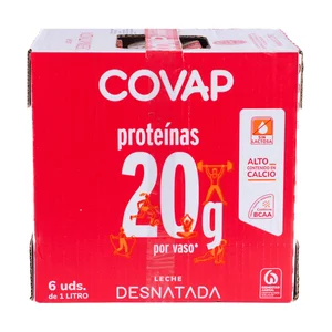 COVAP Leche desnatada proteíca sin lactosa 6 x 1 l.