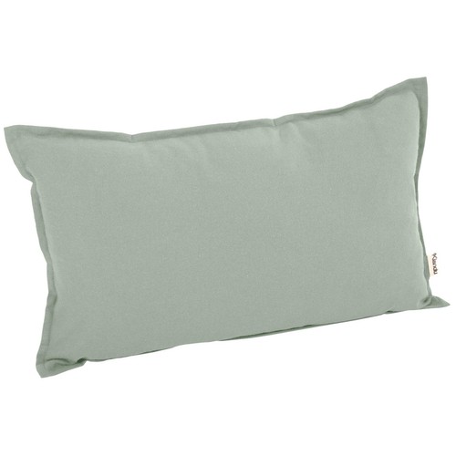 Cojín de 30x50 cm algodón, liso con pestaña en crudo, malva y verde mar. TEXTILES DOSAN