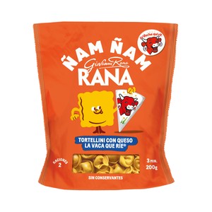 RANA Ñam ñam Tortellini de pasta fresca al huevo rellenos que queso La vaca que rie 200 g.