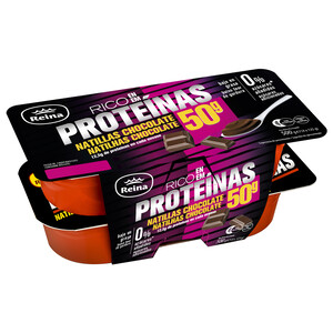 Imagen de REINA Natillas de chocolate bajas en grasa, sin azúcares añadidos y con alto contenido en proteínas (12.5 g)  4 x 125 g.