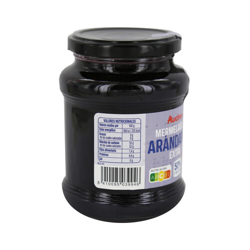 PRODUCTO ALCAMPO Mermelada de arándanos extra, 50 % de fruta PRODUCTO ALCAMPO 410 g.