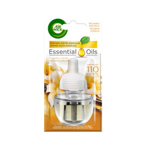 AIR WICK Recambio ambientador eléctrico, fragancia orquídea y vainilla AIR WICK ESSENRTIAL OIL 19 ml.