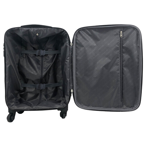Maleta de cabina soft de 50 cm de color negro y 4 ruedas ABS, AIRPORT ALCAMPO.