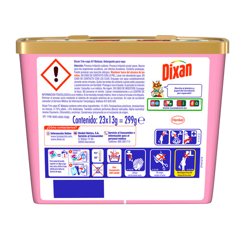 Detergente para ropa en cápsulas, Aromaterapia DIXAN TRIIO CAPS 23 uds.