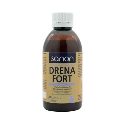 Complemento alimenticio a base de alcachofa y zarzaparrilla y sabor a limón SANON Drena fort 250 ml.
