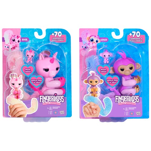 Peluche Fingerlings Colas Sorpresa Figura, modelos surtidos +5 Años BIZAK